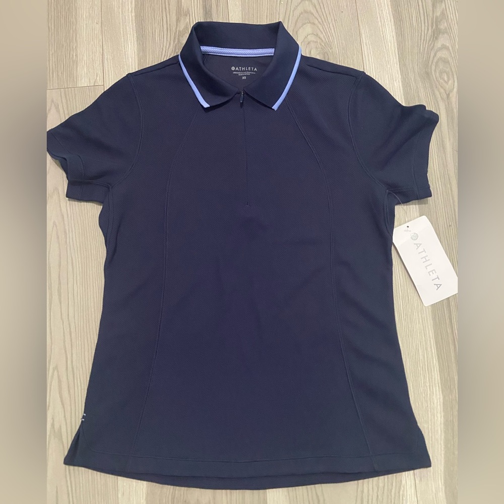 Athleta Tennis Polo 1/4 Zip Size XS NWT